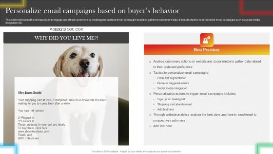 Personalize Email Campaigns Based On Buyers Behavior Pictures PDF