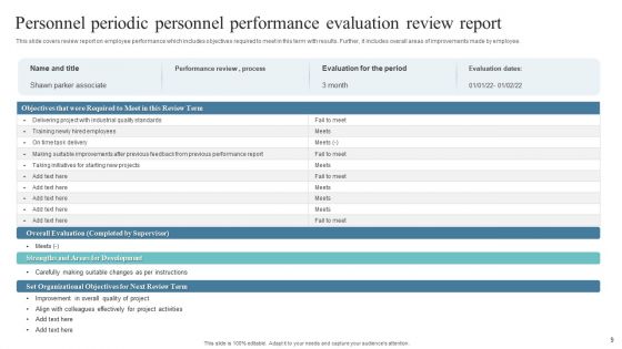 Personnel Performance Evaluation Report Ppt PowerPoint Presentation Complete Deck With Slides