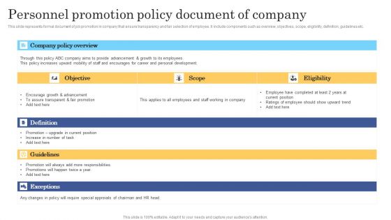 Personnel Promotion Policy Document Of Company Rules PDF Personnel Promotion Policy Document Of Company Rules PDF