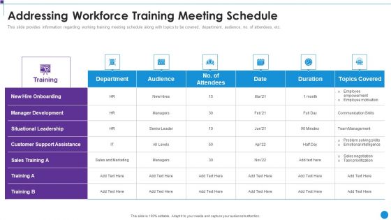 Personnel Training Playbook Addressing Workforce Training Meeting Schedule Pictures PDF Personnel Training Playbook Addressing Workforce Training Meeting Schedule Pictures PDF