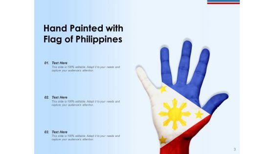 Philippines National Flag Hand Painted Hexagonal Representation Ppt PowerPoint Presentation Complete Deck