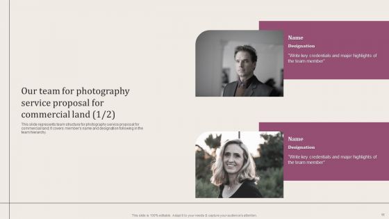 Photography Service Proposal For Commercial Land Ppt PowerPoint Presentation Complete Deck With Slides