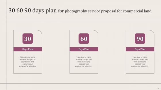 Photography Service Proposal For Commercial Land Ppt PowerPoint Presentation Complete Deck With Slides