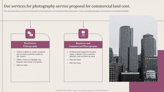Photography Service Proposal For Commercial Land Ppt PowerPoint Presentation Complete Deck With Slides
