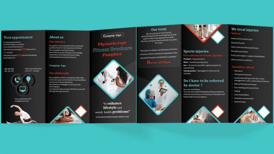 Physiotherapy Fitness Brochure Pamphlet Trifold