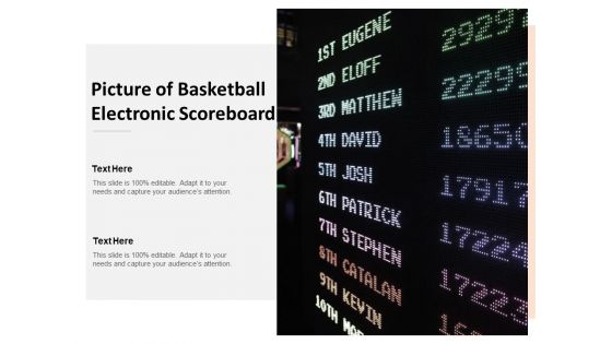 Picture Of Basketball Electronic Scoreboard Ppt PowerPoint Presentation Summary Ideas