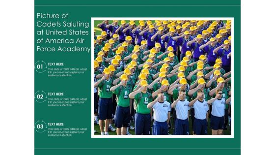 Picture Of Cadets Saluting At United States Of America Air Force Academy Ppt PowerPoint Presentation File Designs Download PDF