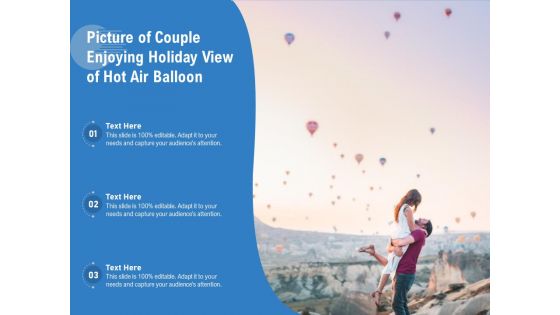 Picture Of Couple Enjoying Holiday View Of Hot Air Balloon Ppt PowerPoint Presentation Gallery Clipart Images PDF
