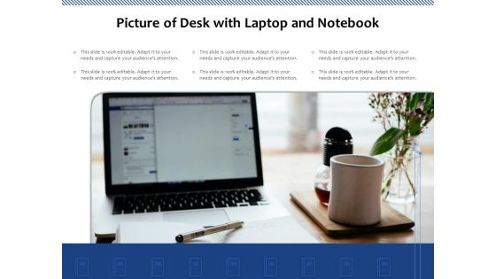 Picture Of Desk With Laptop And Notebook Ppt PowerPoint Presentation File Deck PDF