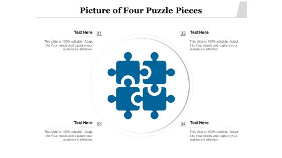 Picture Of Four Puzzle Pieces Ppt PowerPoint Presentation Gallery Objects PDF