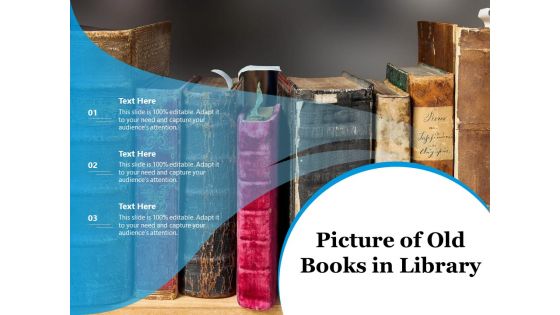 Picture Of Old Books In Library Ppt PowerPoint Presentation Summary Graphics Example PDF