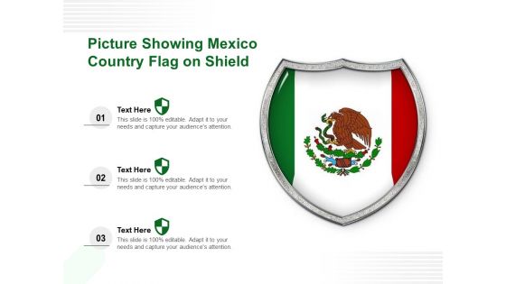Picture Showing Mexico Country Flag On Shield Ppt PowerPoint Presentation Gallery Introduction PDF