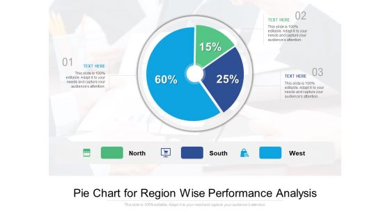 Pie Chart For Region Wise Performance Analysis Ppt PowerPoint Presentation Gallery Example PDF