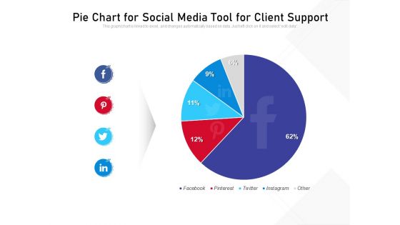 Pie Chart For Social Media Tool For Client Support Ppt PowerPoint Presentation Summary Show PDF