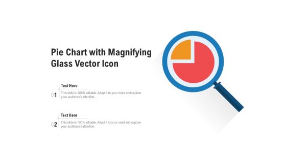 Pie Chart With Magnifying Glass Vector Icon Ppt PowerPoint Presentation Gallery Format Ideas PDF