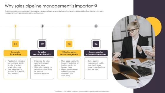 Pipeline Management To Evaluate Why Sales Pipeline Management Is Important Icons PDF