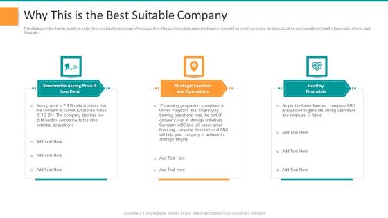 Pitch Deck For General Advisory Deal Why This Is The Best Suitable Company Pictures PDF