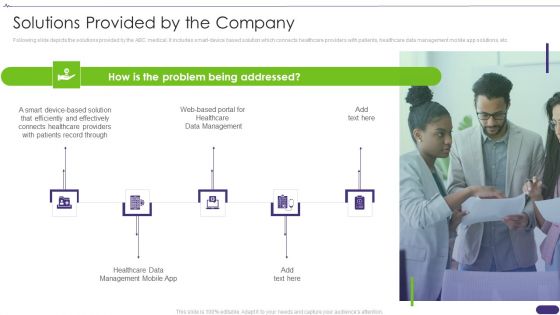 Pitch Deck For Healthcare Application Solutions Provided By The Company Demonstration PDF