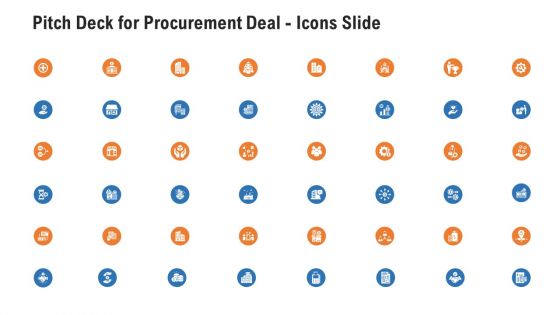 Pitch Deck For Procurement Deal Icons Slide Ppt Summary Example PDF