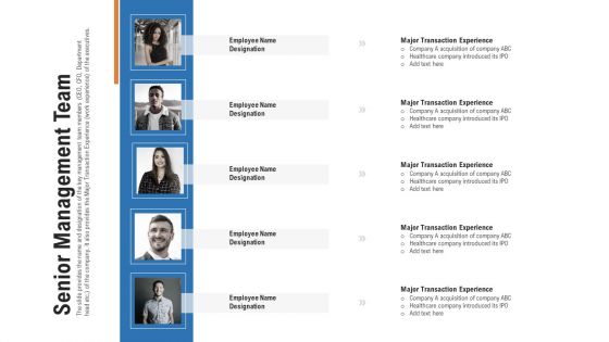 Pitch Deck For Procurement Deal Senior Management Team Ppt Summary Format Ideas PDF