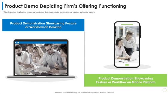 Pitch Deck PPT For Commodity Product Demo Depicting Firms Offering Functioning Ppt Infographics Master Slide PDF