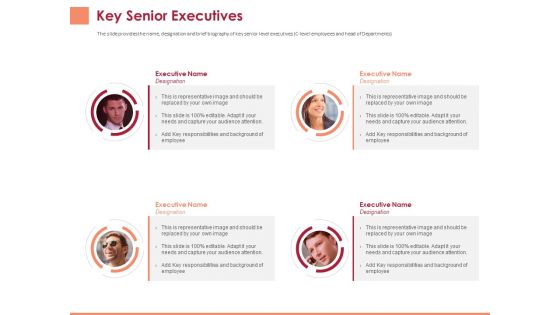 Pitch Deck To Raise Funding From Equity Crowdfunding Key Senior Executives Ppt Professional Designs Download PDF