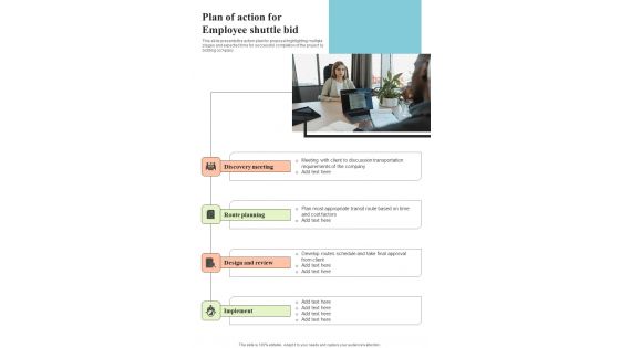 Plan Of Action For Employee Shuttle Bid One Pager Sample Example Document