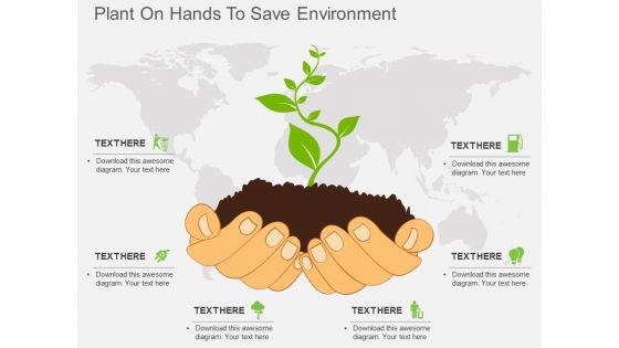 Plant On Hands To Save Environment Powerpoint Template