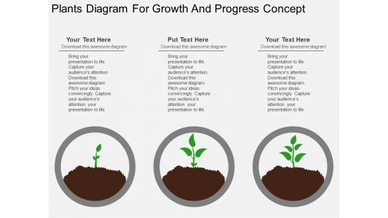 Plants Diagram For Growth And Progress Concept Powerpoint Template