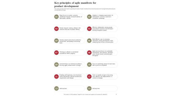 Playbook For Agile Framework Adoption Strategies Template