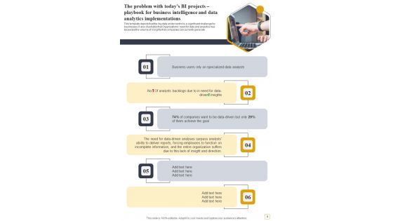 Playbook For Business Intelligence And Data Analytics Implementations Template