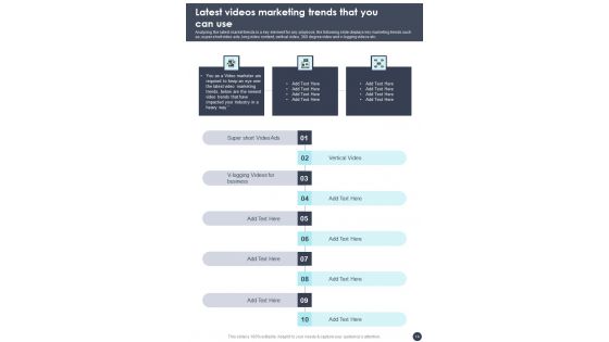 Playbook For Business Marketing Through Videos Template