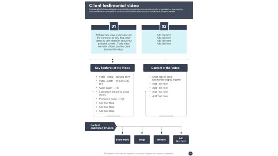 Playbook For Business Marketing Through Videos Template