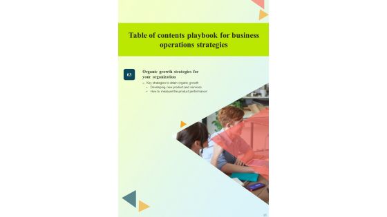 Playbook For Business Operations Strategies Template