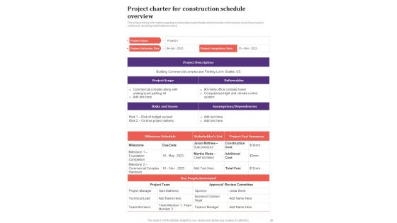 Playbook For Construction Project Framework Template