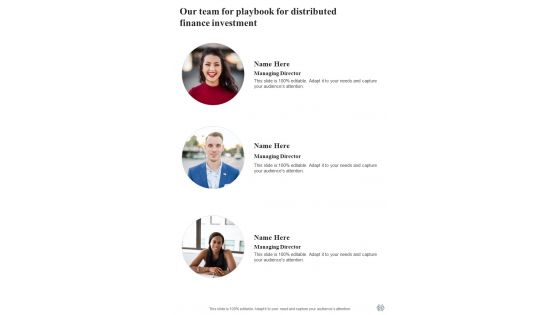 Playbook For Distributed Finance Investment Template