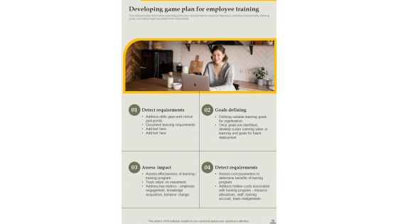 Playbook For Employee Workplace Training Template