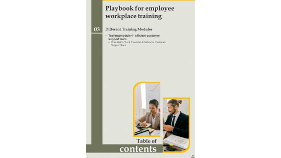 Playbook For Employee Workplace Training Template