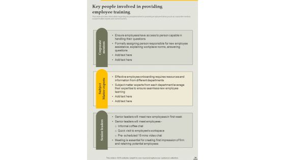 Playbook For Employee Workplace Training Template