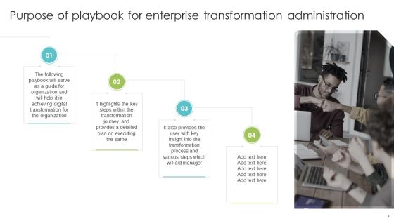 Playbook For Enterprise Transformation Administration Ppt PowerPoint Presentation Complete With Slides
