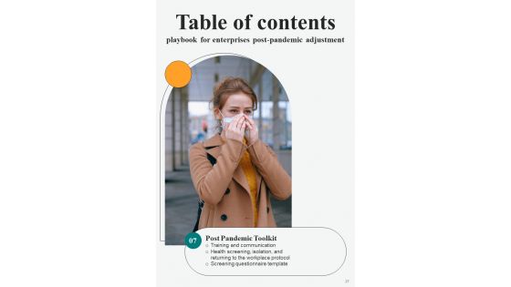 Playbook For Enterprises Post Pandemic Adjustment Template