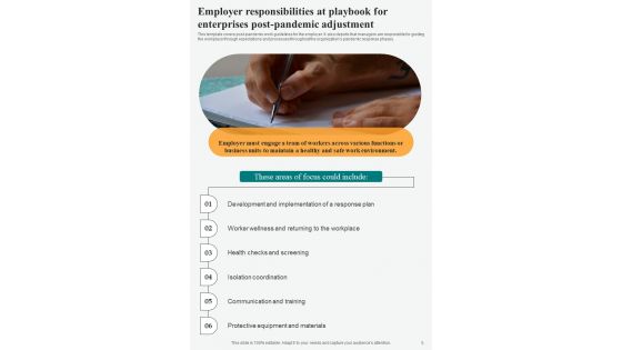 Playbook For Enterprises Post Pandemic Adjustment Template