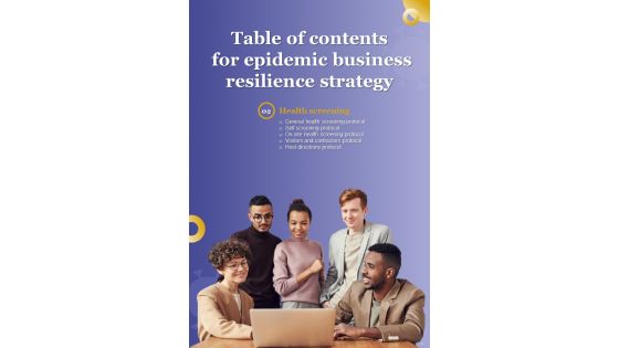 Playbook For Epidemic Business Resilience Strategy Template