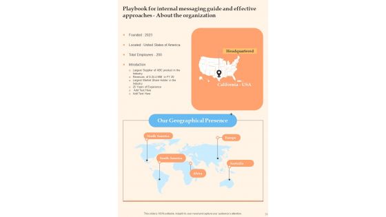 Playbook For Internal Messaging Guide And Effective Approaches Template