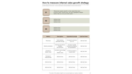 Playbook For Internal Sales Improvement Template
