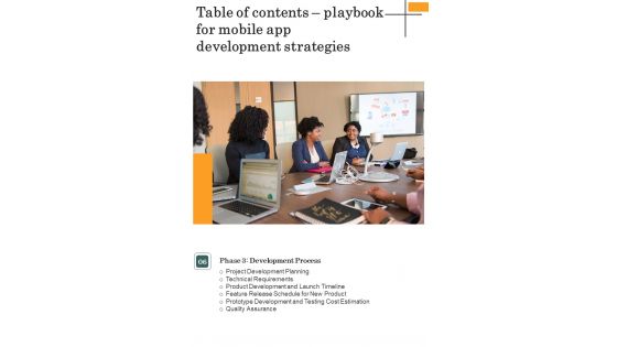 Playbook For Mobile App Development Strategies Template