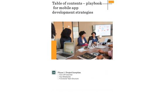 Playbook For Mobile App Development Strategies Template