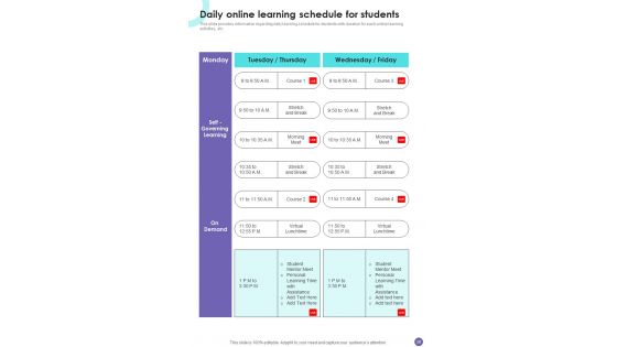 Playbook For Online Remote Learning Template