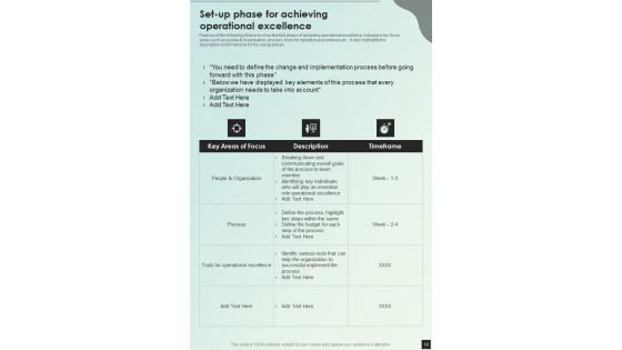 Playbook For Optimizing Companys Operations Template