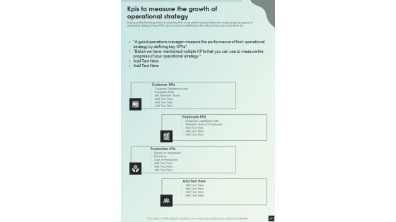 Playbook For Optimizing Companys Operations Template